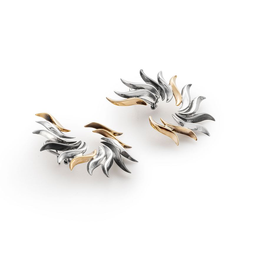 'Phoenix' earrings FLAME | OR SEMICR 12B ARG